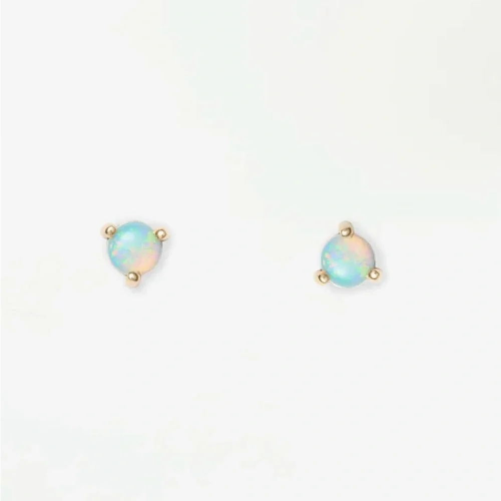 Wwake Elegant Opal Stud Earrings - Picture 2 of 4